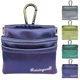 Raisingwell Dog Treat Pouch, Pocket Sized Pet Training Pouch, Hand Free Purple Dog Walking Bag with Carabiner, Self-Closing Pet Feed Snack Reward, for Puppy Travel or Outdoor Use, NanoPTC