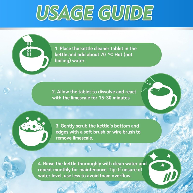Kettle Descaler Tablet, Kettle Cleaner Remove Hard Water & Mineral