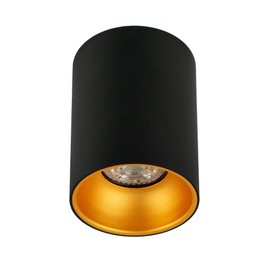 EDO Surface-Mounted Spotlight GU10 ZAMA Ceiling Spotlight Black Gold Round - Surface Mounted Spotlight Ceiling Light - Diameter 80 x 110 mm Surface-Mounted Spot 230 V - Ceiling Light - Aluminium