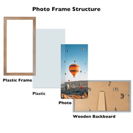 JCJMY 6x12 Picture Frame Rustic Brown for Wall Hanging or Tabletop, Wall Mounting Horizontally or Vertically, 6 x 12 Wall Gallery Poster Photo Frame with Shatter Resistant Plexiglass, Rustic Brown