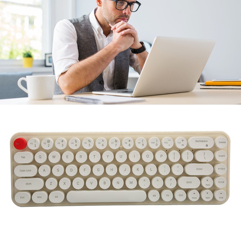 Wireless Keyboard Mouse Combo Mini Portable Retro Silent 2.4G Wireless
