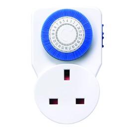 Masterplug TMS24-MP Energy Saving Daily Mechanical Segment Timer Plug, White
