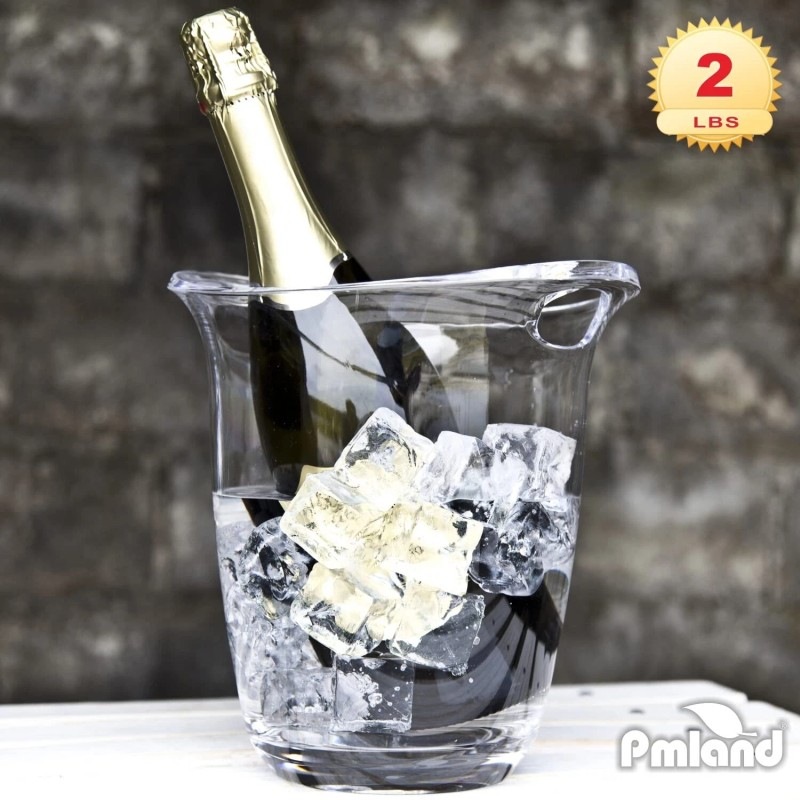 PMLAND Acrylic Ice Cubes Square Shape 2 Lbs Bag, for