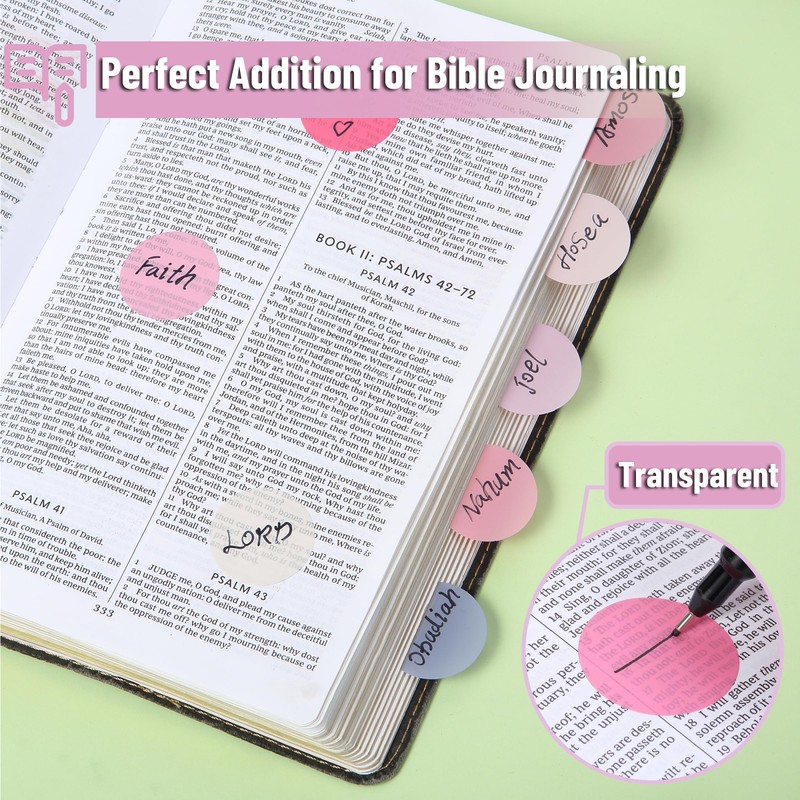 Mr. Pen- Transparent Sticky Note Set, 560Sheets, Colorful, Round Transparent