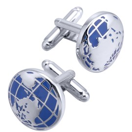 Jonwo World Map Mens Cufflinks Classic Round Globe Earth Cuff Links in a Gift Box Wedding Business for Men French Shirt