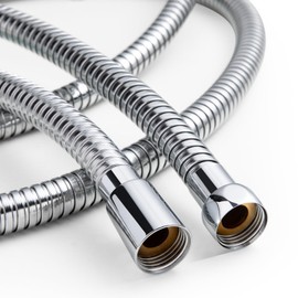 OFFO Shower Hose High Flow 11mm Large Bore, 1.2m Kink Free Stainless Steel Shower Head Hose Replacement G1/2”, Leak-Proof Extra Long Flex Handheld Hose for Pet Bathing Cleaning, Chrome