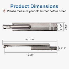 Criditpid 3 Pack Stainless Steel Heat Plates and Cast Stainless Steel Grill Burners Kit for Jennair Jenn Air 720-0061,720-0061-LP, 720-0099-NG, 720-0100-NG, 720-0171 Gas Grill Models.