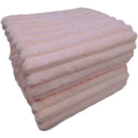 Soft Bath Sheet Towels, 35x70 inches Microfiber Ribbed Oversized Bath Towels Extra Large for Bathroom, Home, Hotel, Spa, Beach, Pool, Gym (Bath Sheet - Set of 2, Pink)