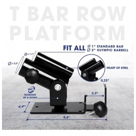 Yes4All Plataforma Landmine Base Barra Remo Press Curl Gym Ejercicio