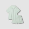 JAJU [JAJU] Women's Summer Double Cotton 3/4 Pajama Set_Light Mint