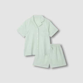 JAJU [JAJU] Women's Summer Double Cotton 3/4 Pajama Set_Light Mint