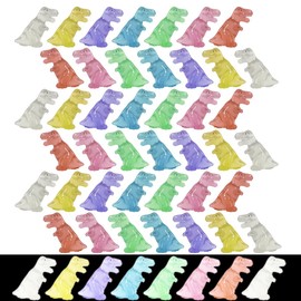 WELANE Mini Resin Dinosaur, 50 PCS Glitter Mini Resin Dinosaur Figures for Potted Landscape Dollhouse Ornaments