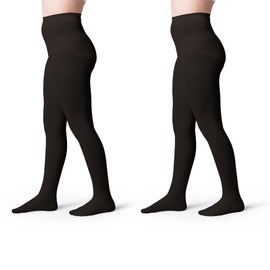 Silky Toes Girls' Opaque Microfiber Tights 1 or 2 Pairs Black White or Colored Nylon Stockings for Kids and Toddlers