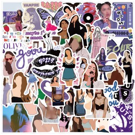 KASESSS 110 Pieces for Olivia Stickers, Pop Singer Decal, Waterproof Stickers Music, Scrapbook Stickers for Olivia-Fans Gift, Vinyl Stickers for Water Bottles,Guitar,Laptop Book, Skateboard,Suitcase