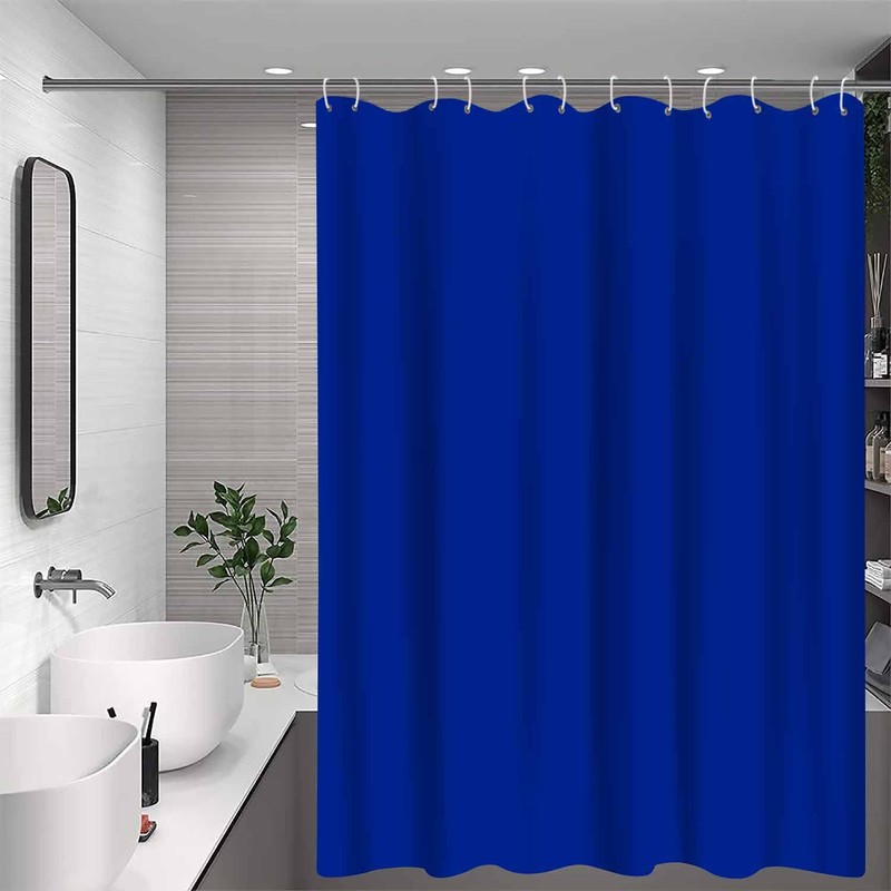 NTETSN Classic Royal Blue Shower Curtain, Solid Color Washable Thicken