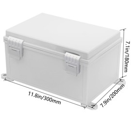 Zulkit Junction Box ABS Plastic Waterproof IP65 Electrical Boxes Hinged Shell Outdoor Universal Project Enclosure with Mounting Plate and Wall Brackets Grey 11.8 x 7.9 x 7.1 Inch