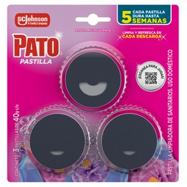 Pato Pastillas Desinfectantes para Tanque de Baño, Aroma Refrescante, 3 Unidades de 40g Cada Una