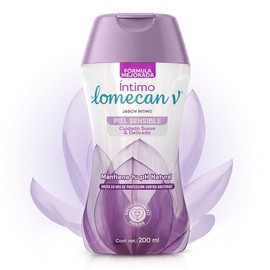 LOMECAN V Shampoo Íntimo Piel Sensible, Con Aloe Vera que protege y previene irritación y comezón, Balancea el pH con ácido láctico, Botella con 200ml
