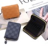 KACYMAO Checkered Credit Card Holder Wallet Zipper Leather Case Purse