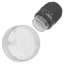 Fotodiox Designer (Clear) Rear Lens Cap Compatible with Nikon F-Mount Lenses (Non-AI, AI, AIS, AF, AFD, AFS, G, DX, FX)