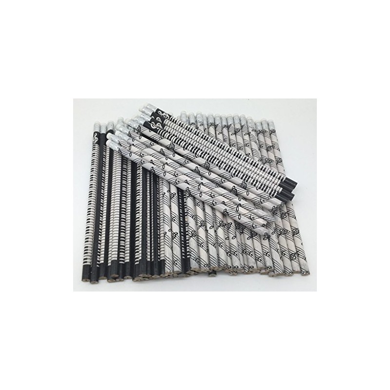 Music Themed Stationery – 60 Music themed pencils with erasers