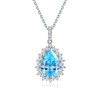 RANDES Pear Cut Aquamarine Necklace in Sterling Silver 5ct Light