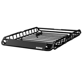 MaxxHaul 70115 46" x 36" x 4-1/2" Roof Rack Rooftop Cargo Carrier Steel Basket, Car Top Luggage Holder for SUV and Pick Up Trucks - 150 lb. Capacity, Black