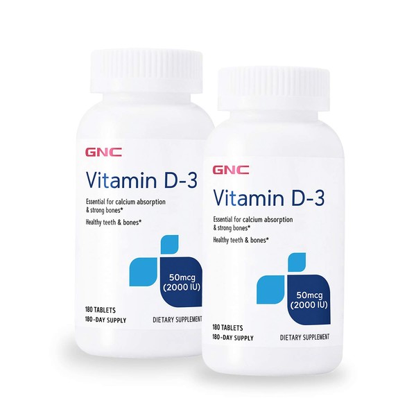 GNC Vitamin D-3 2000 IU - Twin Pack