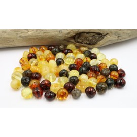 Baltic Amber Beads Baroque Style Loose Beads with Drilled Hole Multiple Colours and Sizes 10 Grams Certified Baltic Amber Perfect for Jewellery Making (6-8mm, Mix)