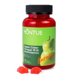 Montue Apple Cider Vinegar Gummies B12 Multivitamin,ACV Supplement Gummy Vitamins,Vegetarian Supplement for Women & Men,Non GMO,Support Normal Energy Levels & Gut Health 60 Gummies (60)