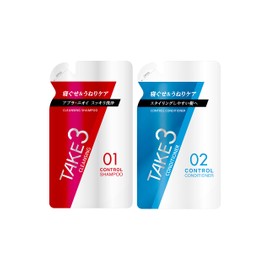 TAKE3 Control Shampoo, Cleansing, 11.8 fl oz (320 ml) Refill, & Control Conditioner, 11.3 oz (320 g), Refill Set