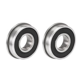 sourcing map F6001-2RS Flange Ball Bearings 12 x 28 x 8 mm Double Sealed Chrome Steel Bearings Pack of 2