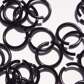 BLACK Anodized Aluminum Jump Rings 150 5/16 16g SAW CUT