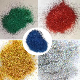 KARLOR Glitter Powder Makeup, 5 x 20 g Glitter Powder Face Body Nail Glitter Powder for Crafts Red Green Silver Gold Blue Craft Glitter Powder for Nail Face Body Hair Crafts
