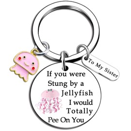 ibiwe Funny Gifts For Sister Sisters Gift Gag Cute Keychain For Big Sister Gift Best Birthday Inappropriate Gifts Presents for Sisters Birthday for Girl I Would Totally Pee On You Keyring Jewelry