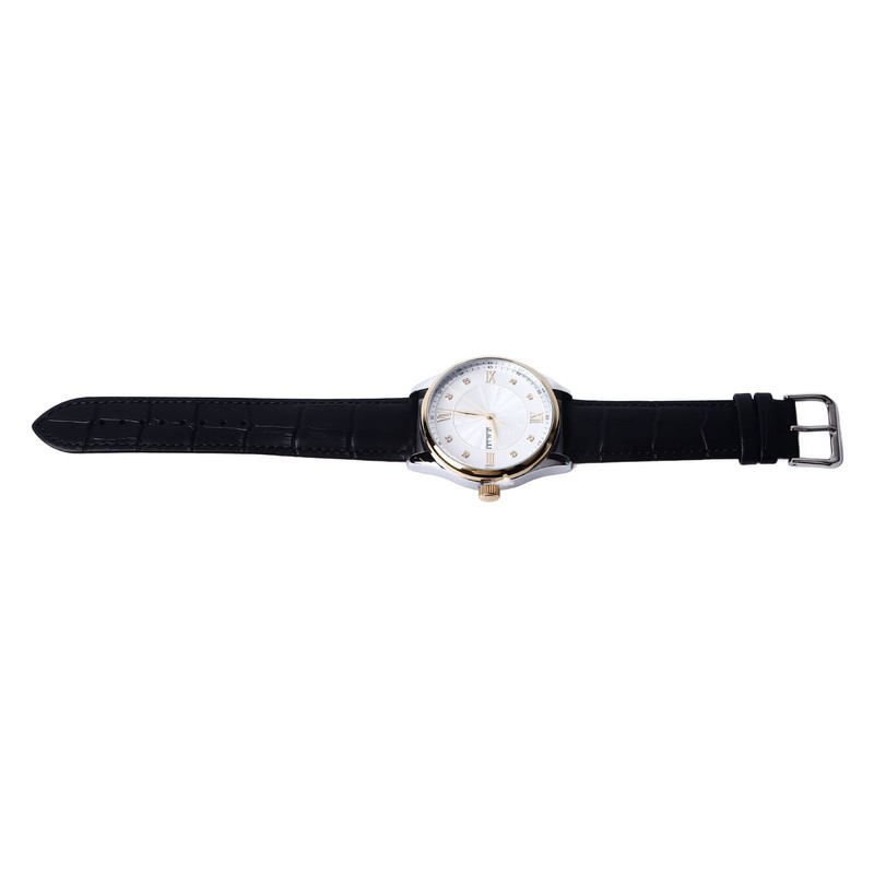 Men Quartz Watch Double Calendar Accurate Time PU Leather Strap