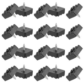 PATIKIL 0.9 Inch Screw-On Rubber Feet for Furniture, 20 Pcs Non Slip Furniture Pads Square Chair Glides Table Leg Protectors for Hardwood Floor Cutting Board Electronics, Black