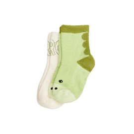 warmies Dinosaur Crew Socks Set Small, 2 Pairs Of Childrens Non Slip Socks Unisex Child