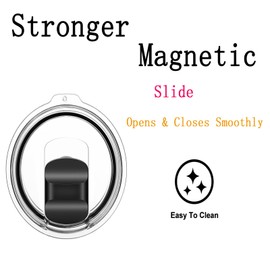 CYHTSHFZ Tumbler Lids for Yeti, 2 Pack Replacement Lids for Yeti 20 oz Tumbler with Magnetic Slider Replacement, 10/24 oz Mug, 10 oz Lowball, Compatible for Ozark Trail, Old Style Rtic(Black+Black)