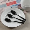 Vababa 8-Piece Black Stainless Steel Coffee Spoons, Mirror Finish Mini