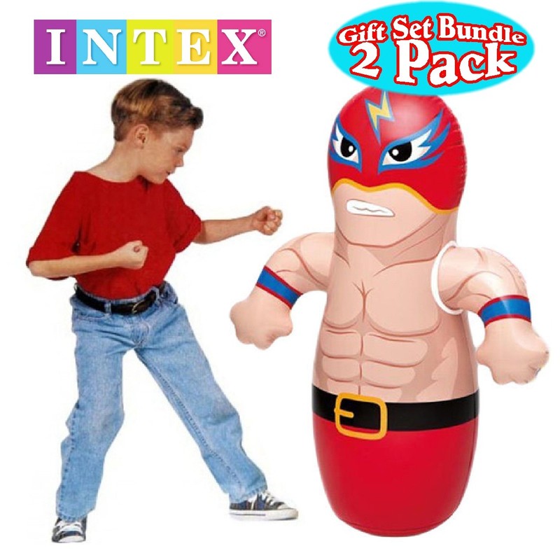INTEX 3D Bop Bag Blow Up Inflatable Boxer & Wrestler