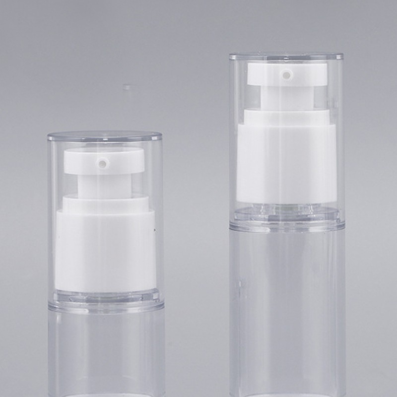 JNT International Transparent Airless Pump Bottle Dispenser Container 15ml 30ml