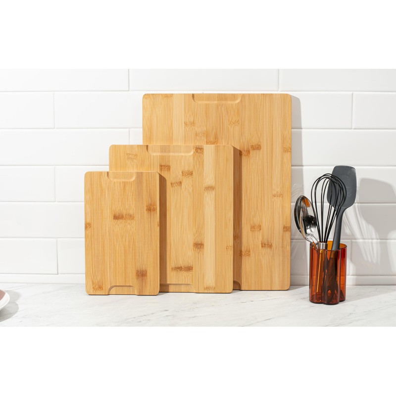 Bamboo Cutting Board Set of 3, Wood Cutting Boards with