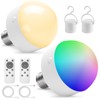 DAZZLUX LED Rechargeable Light Bulbs with Remote 2 Pack, E26