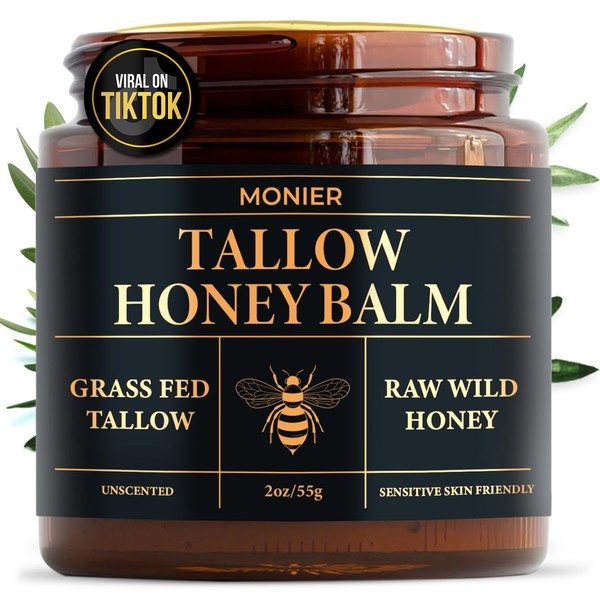 MONIER Tallow and Honey Balm for Face, Beef Tallow for