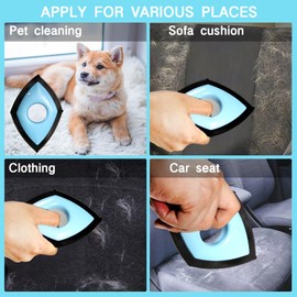 Woleigiao Pet Hair Removal Brush - Versatile Car and Carpet Cleaning Tool for Cats and Dogs Car Cleaning Supplies, Sofas, Lint, Carpet, Clothing Carpet Rake for Pet Hair Removal (Blue)