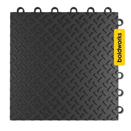 Garage Floor Tiles Interlocking Garage Flooring Tiles Pack of 48 Antislip Oil and Stain Resistant for Garages Shop Floors Basements 40000 LBS Load Capacity 12x12 Inch Black Color