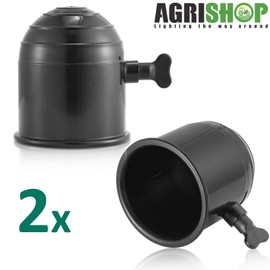 AGRISHOP 2x Tow Bar Ball Cover Black Plastic Φ50mm Trailer Hitch Ball Cover with Screw