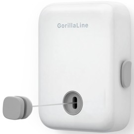 GorillaLine - Retractable Clothesline Indoor Outdoor Clothes Line | White | Heavy Duty Clothes Drying Laundry Line | Wall Mounted Drying Rack Clothing Line | Retracting Hanging | Easy Lock System