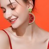 EVER FAITH Charming Crystal Watermelon Stud Earrings for Women Fruit